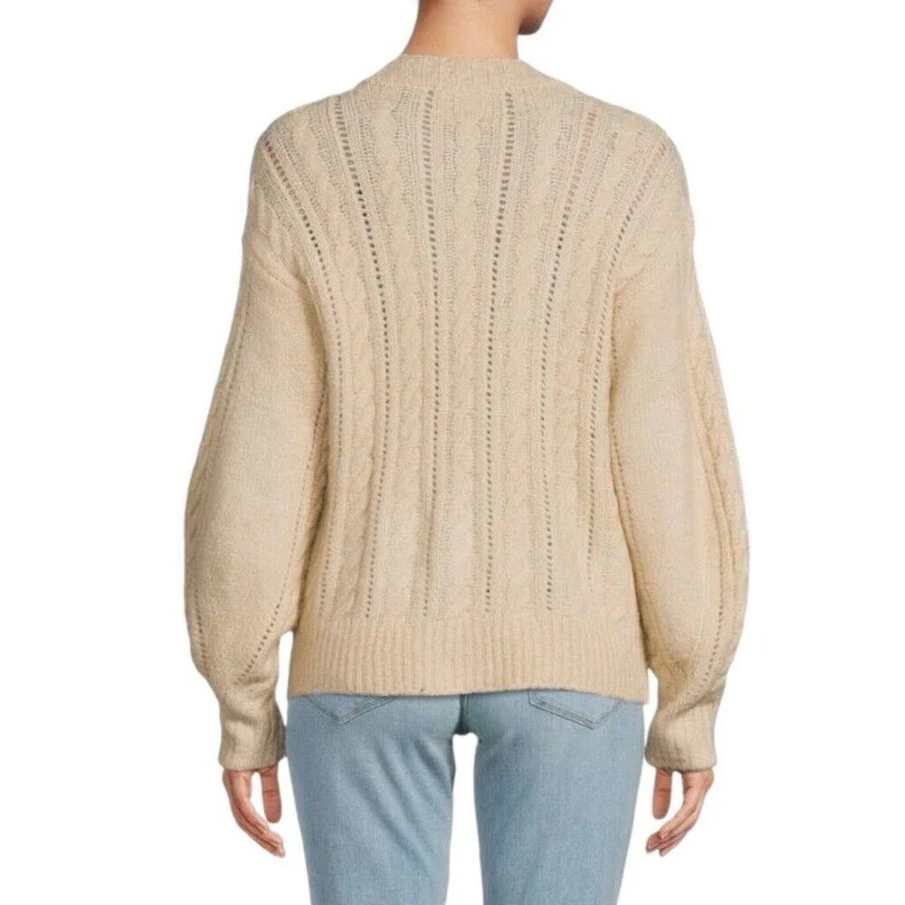 ELIE ELIE TAHARI Women Cable Knit Cardigan S/P Beige